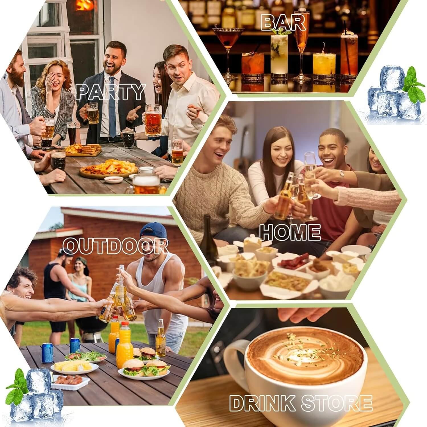 Colaje con diferentes usos: cenas, picnics y fiestas