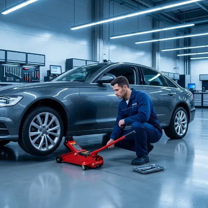 HydraLift elevando un automóvil con facilidad