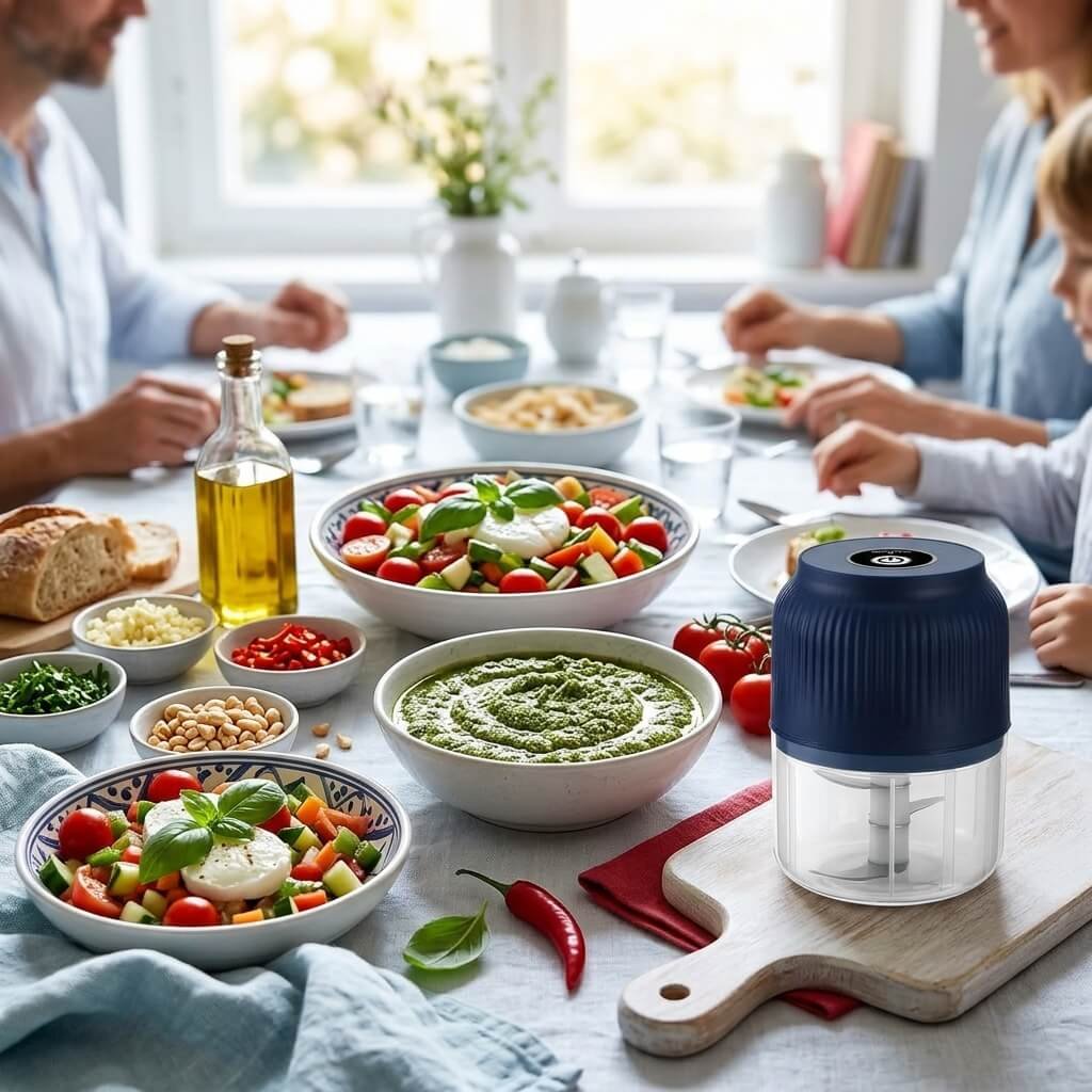 Cena preparata rapidamente con l'aiuto del Mini Chopper
