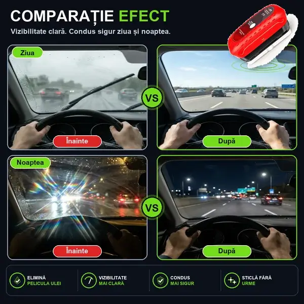 Comparație vizibilitate Zi și Noapte Înainte vs După