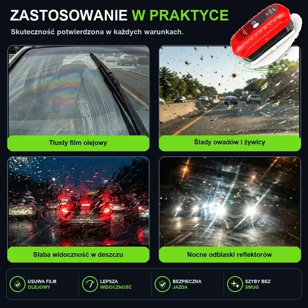 4 scenariusze zastosowania na przedniej szybie